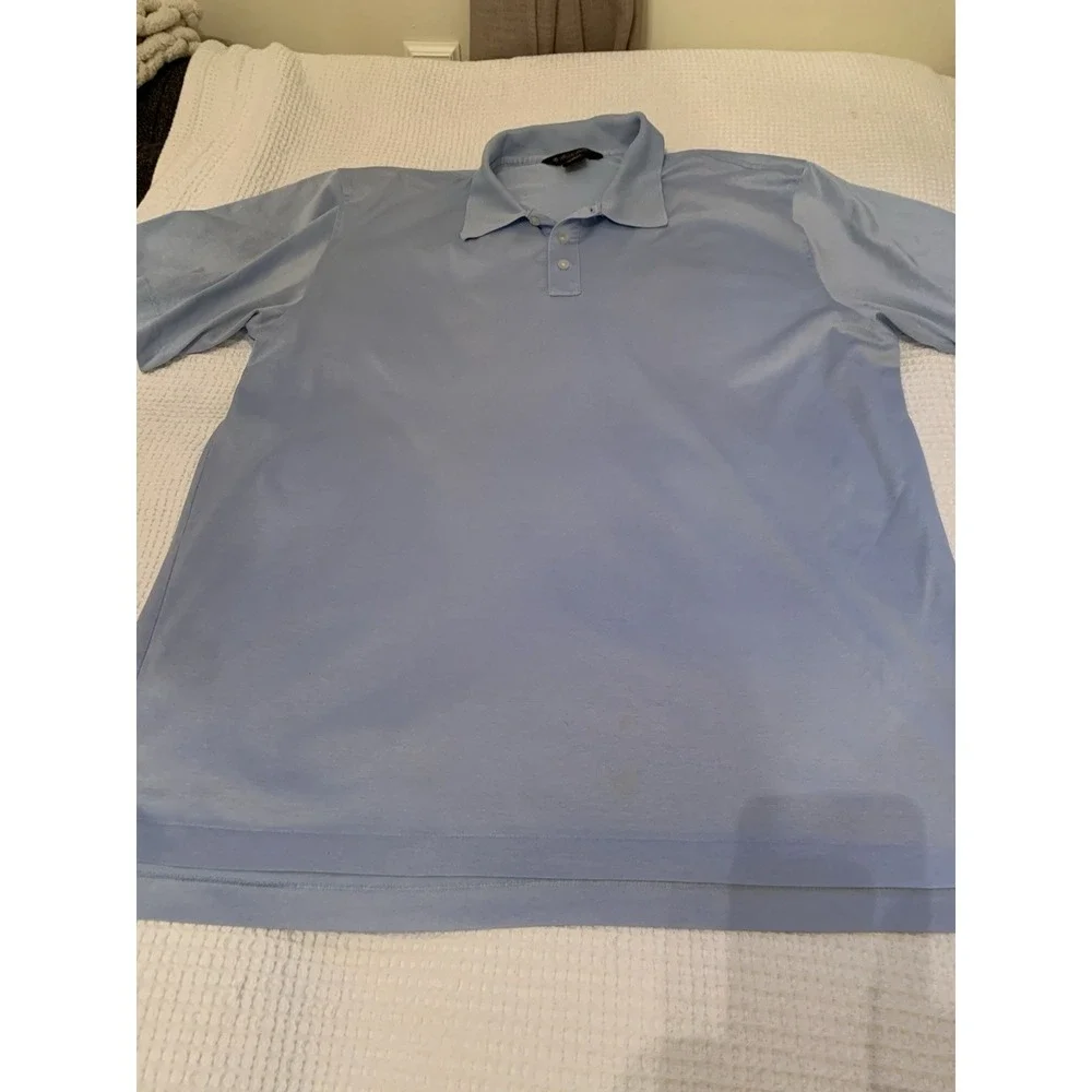 Brooks Brothers Men's Performance Polo Shirt Double Mercerized Cotton XL Blue